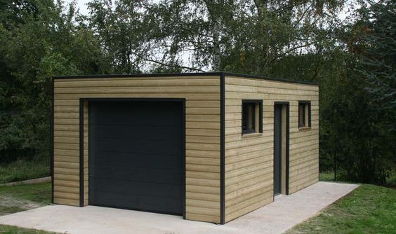 garage indépendant toit plat et ossature bois